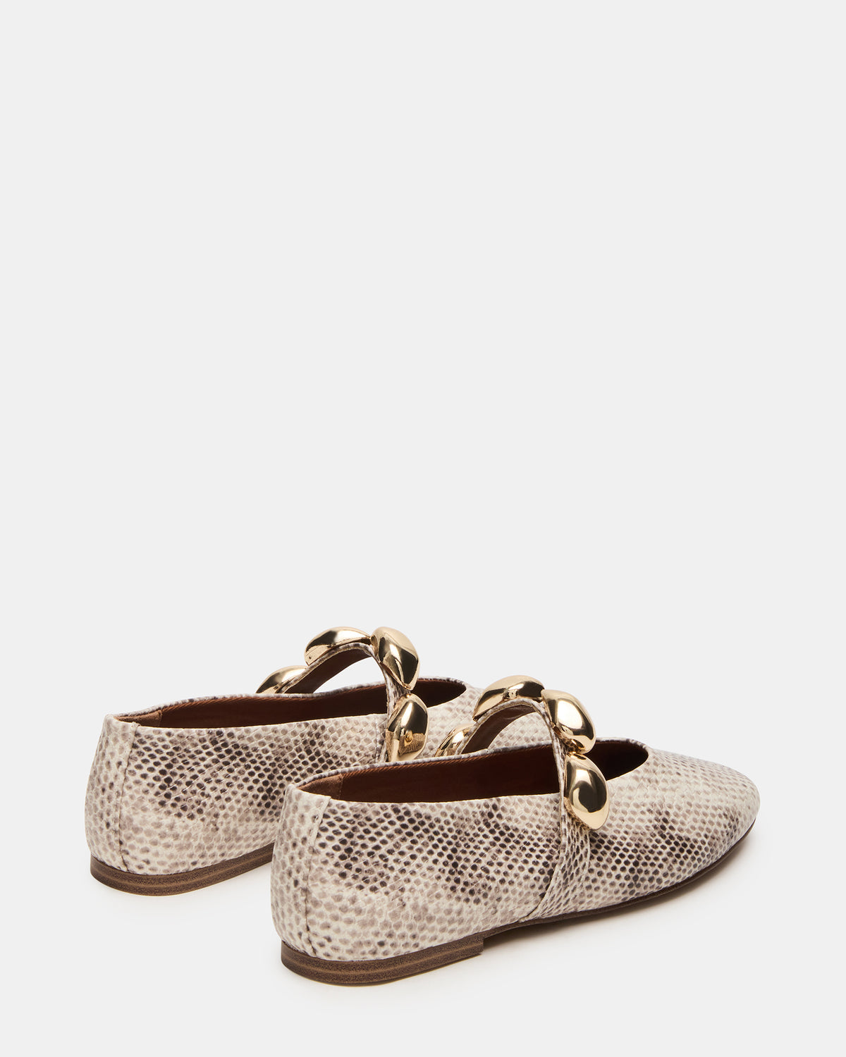 POPPIN Natural Snake Mary Jane Ballet Women's Flat | Steve Madden online