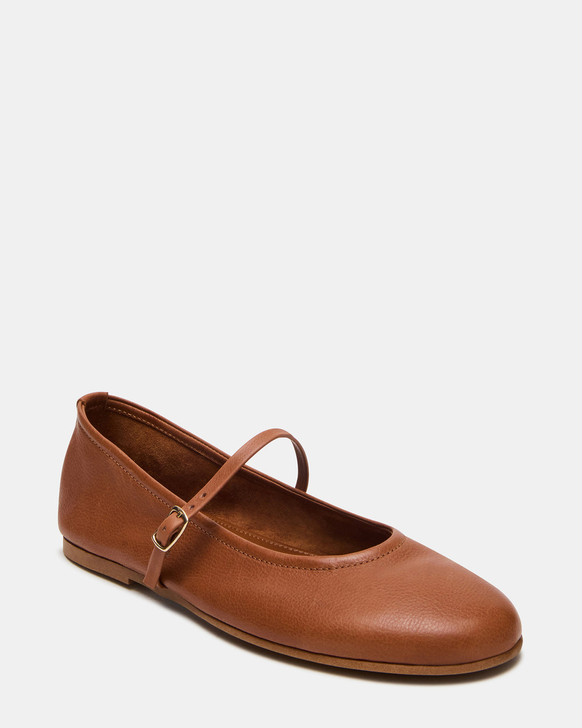 BESETTE Tan Leather Mary Jane Ballet Women's Flat | Steve Madden for Sale