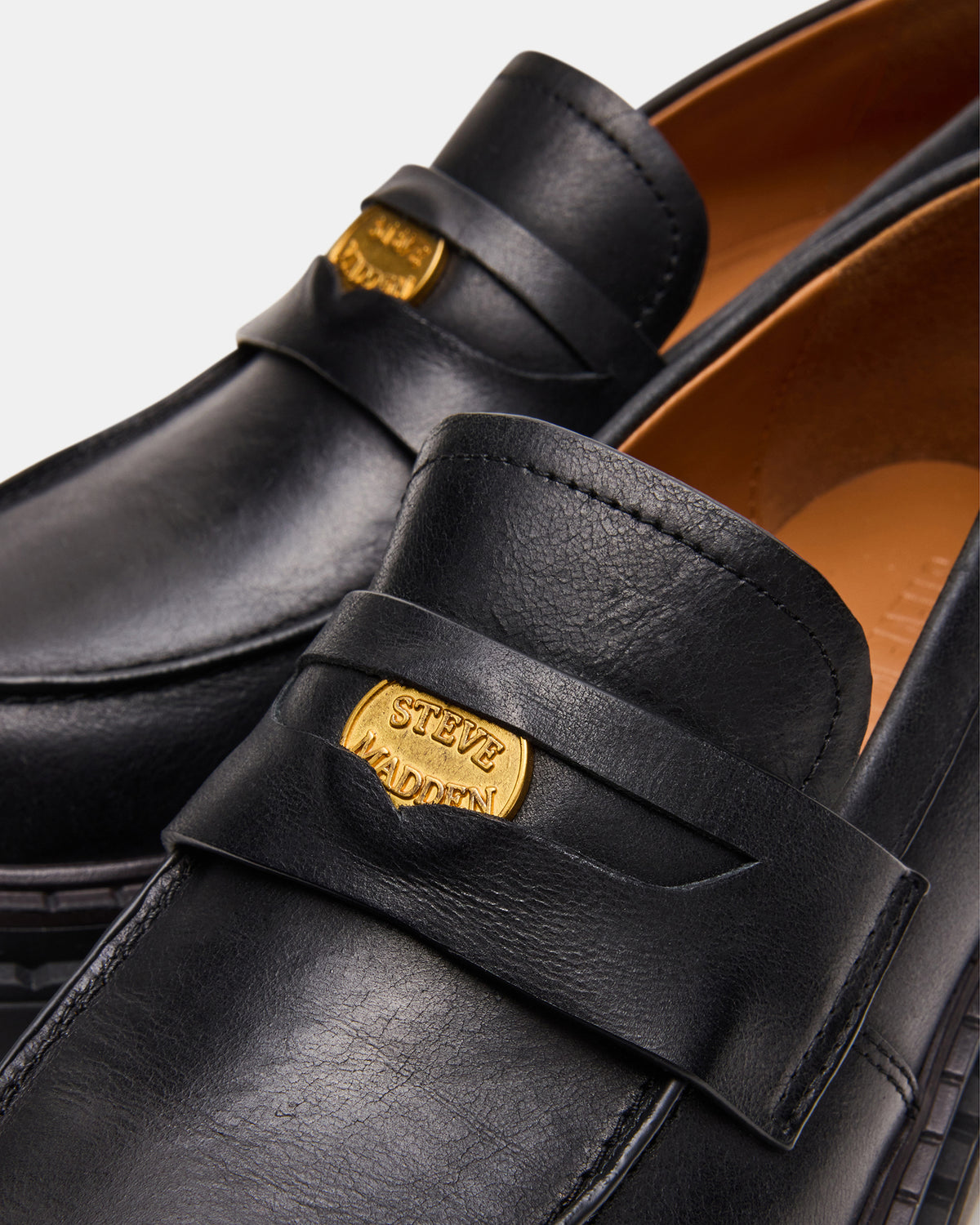 RAFTUS Black Leather Platform Lug Women's Loafer | Steve Madden discount