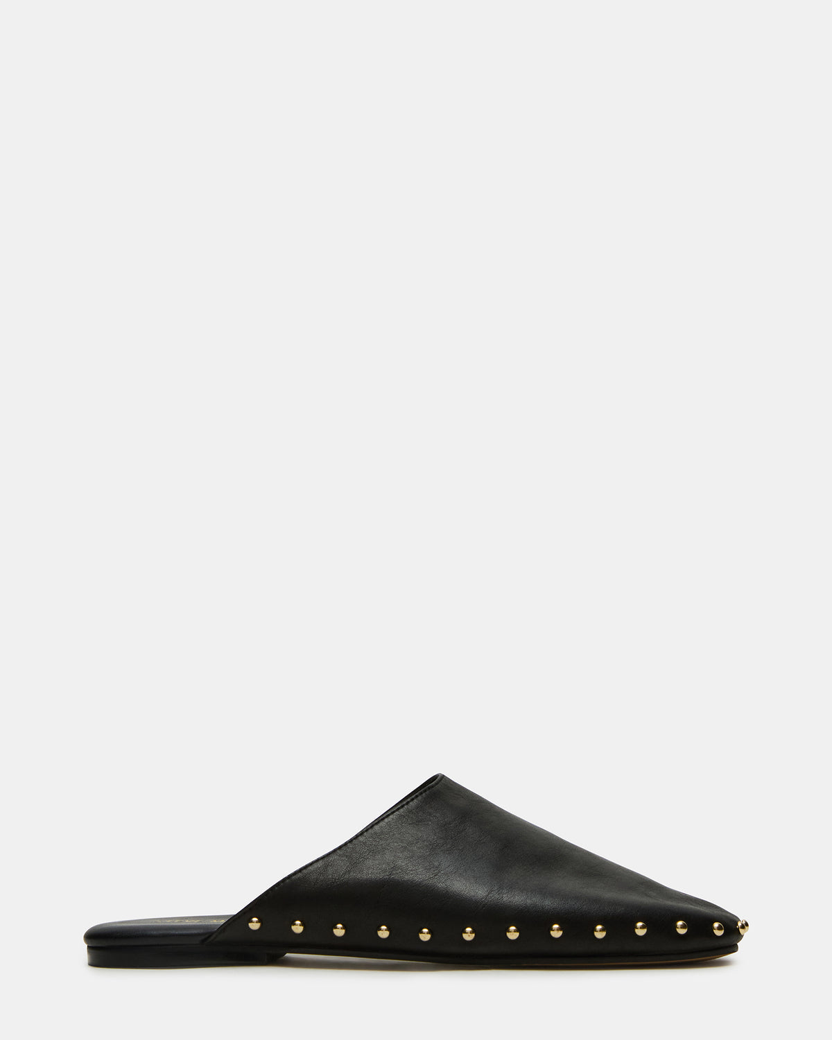 PEARSON Black Leather Rounded-Toe Slip-On Women's Flat | Steve Madden online