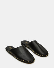 PEARSON Black Leather Rounded-Toe Slip-On Women's Flat | Steve Madden online