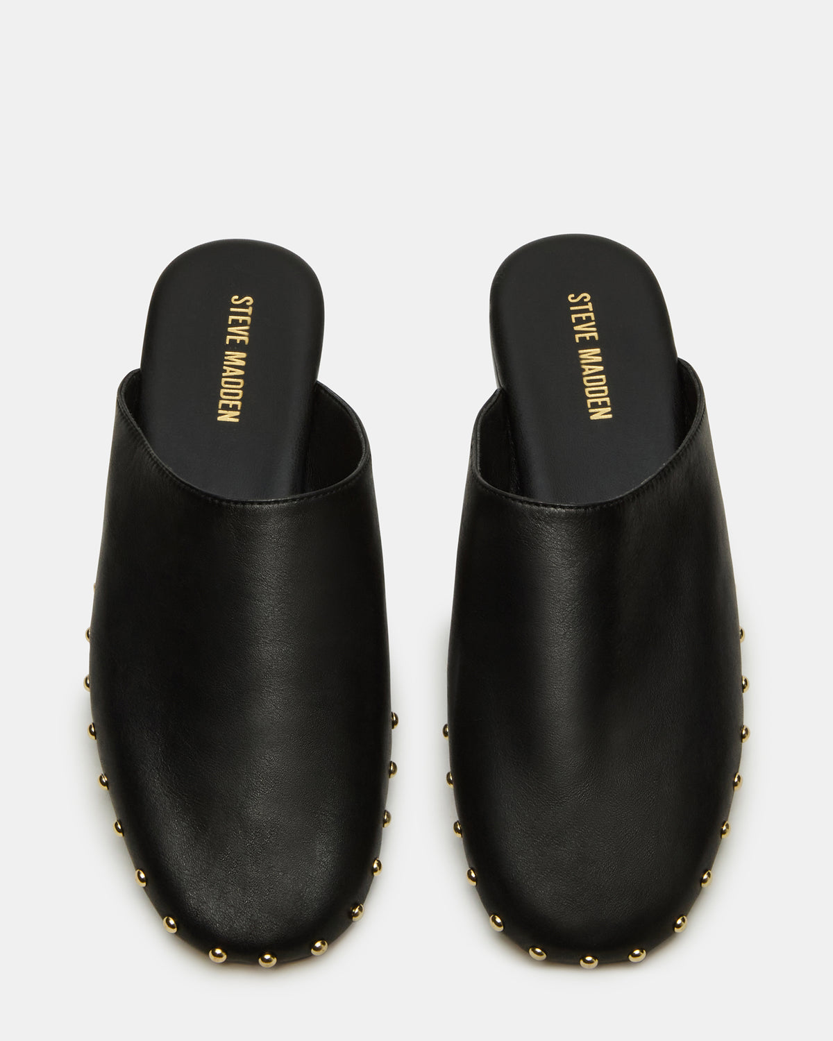 PEARSON Black Leather Rounded-Toe Slip-On Women's Flat | Steve Madden online