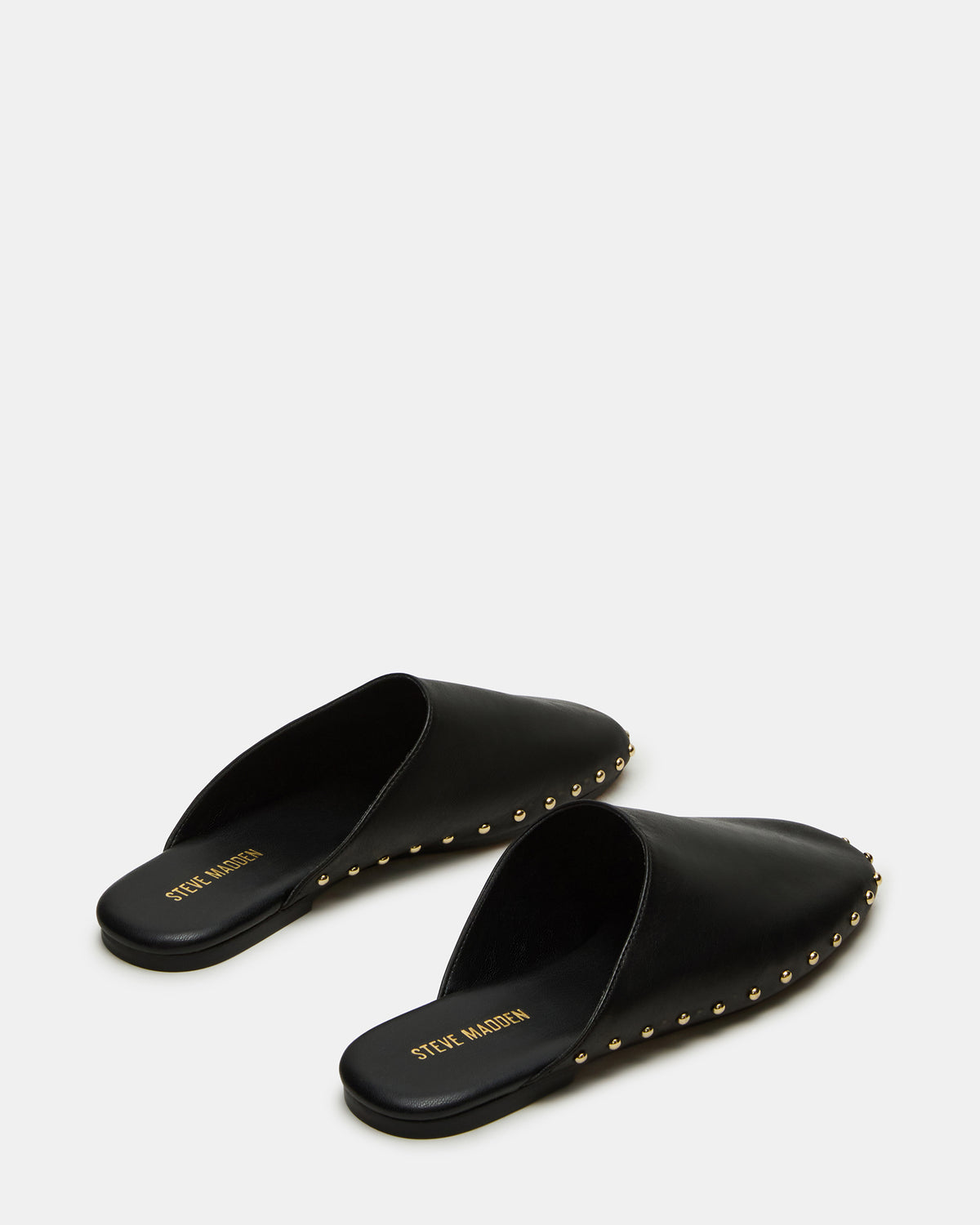 PEARSON Black Leather Rounded-Toe Slip-On Women's Flat | Steve Madden online