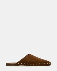 PEARSON Chestnut Suede Rounded-Toe Slip-On Women's Flat | Steve Madden outlet