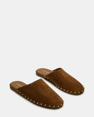 PEARSON Chestnut Suede Rounded-Toe Slip-On Women's Flat | Steve Madden outlet