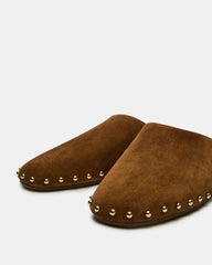 PEARSON Chestnut Suede Rounded-Toe Slip-On Women's Flat | Steve Madden outlet