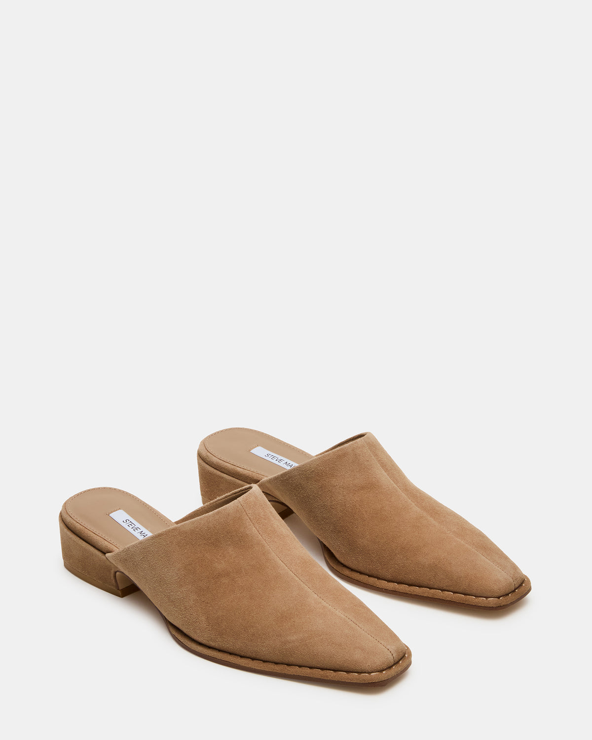 DESSA Taupe Suede Square-Toe Mule Women's Flat | Steve Madden for Sale