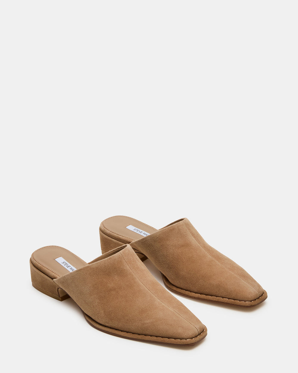 DESSA Taupe Suede Square-Toe Mule Women's Flat | Steve Madden for Sale