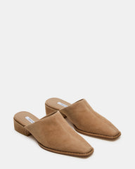 DESSA Taupe Suede Square-Toe Mule Women's Flat | Steve Madden for Sale