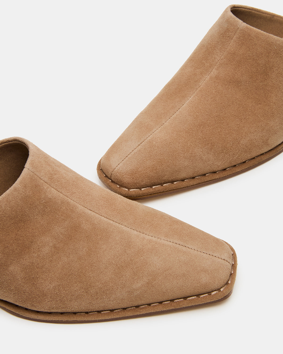 DESSA Taupe Suede Square-Toe Mule Women's Flat | Steve Madden for Sale