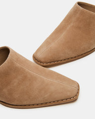 DESSA Taupe Suede Square-Toe Mule Women's Flat | Steve Madden for Sale