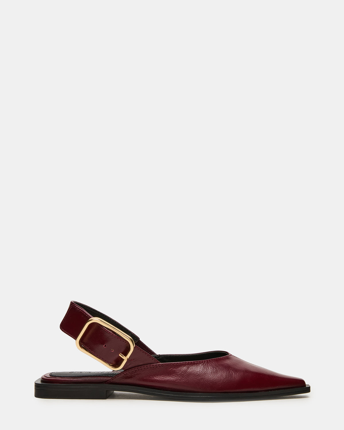 SHAY Burgundy Leather Pointed-Toe Slingback Ballet Women's Flat | Steve Madden near me