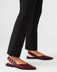 SHAY Burgundy Leather Pointed-Toe Slingback Ballet Women's Flat | Steve Madden near me