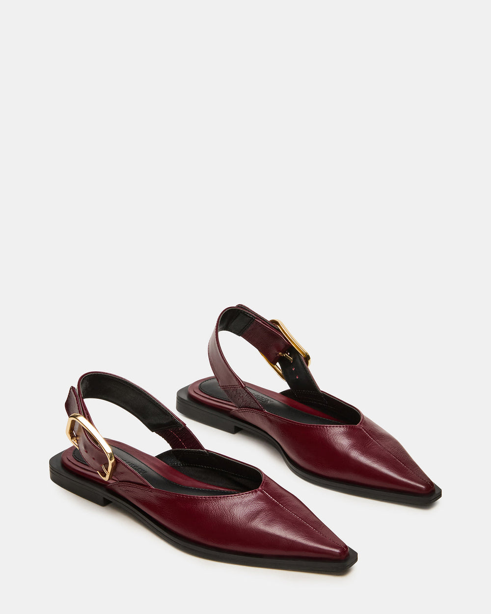 SHAY Burgundy Leather Pointed-Toe Slingback Ballet Women's Flat | Steve Madden near me