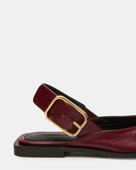 SHAY Burgundy Leather Pointed-Toe Slingback Ballet Women's Flat | Steve Madden near me
