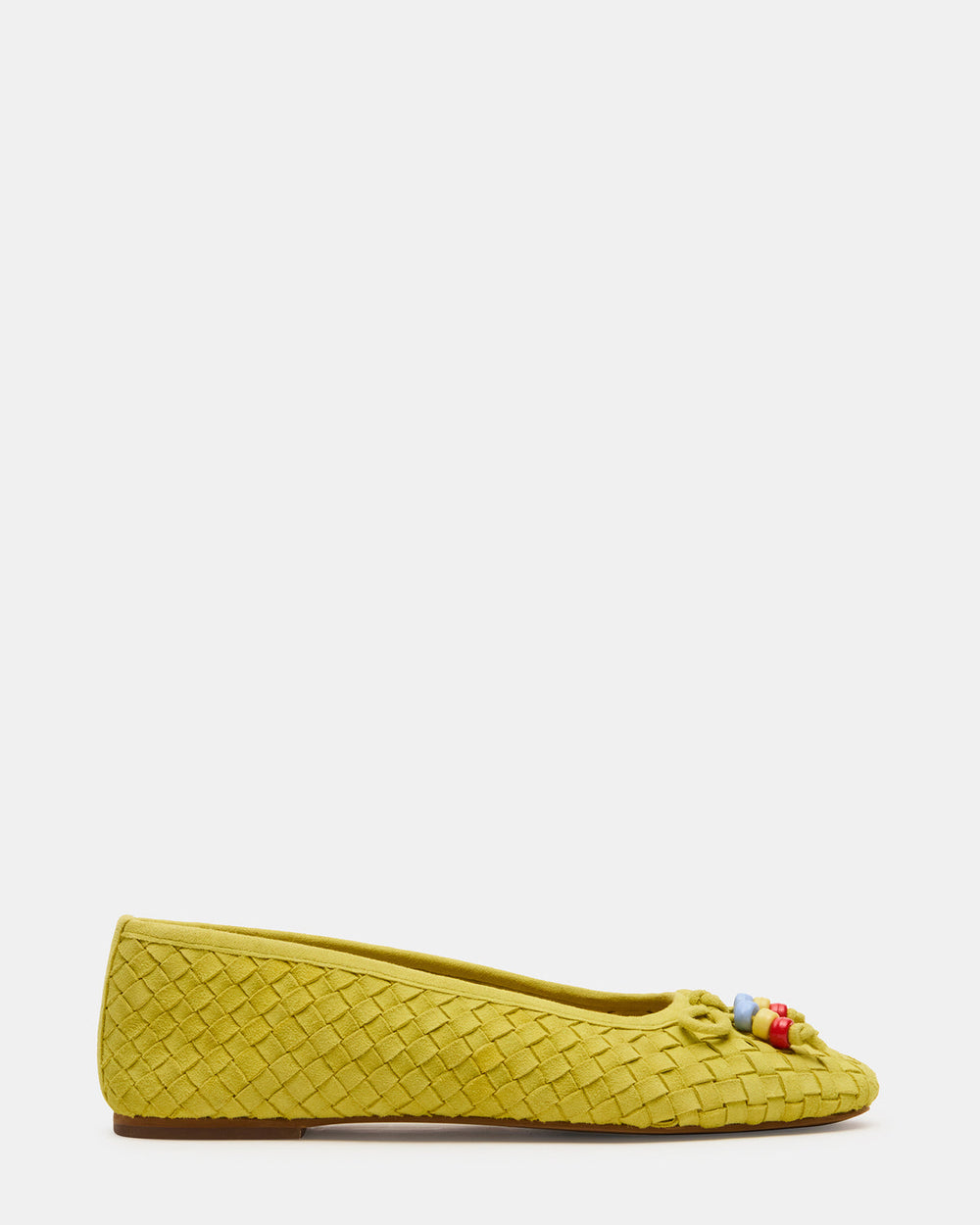 DIVY Lime Leather Woven Bow Ballet Round-Toe Women's Flat | Steve Madden US