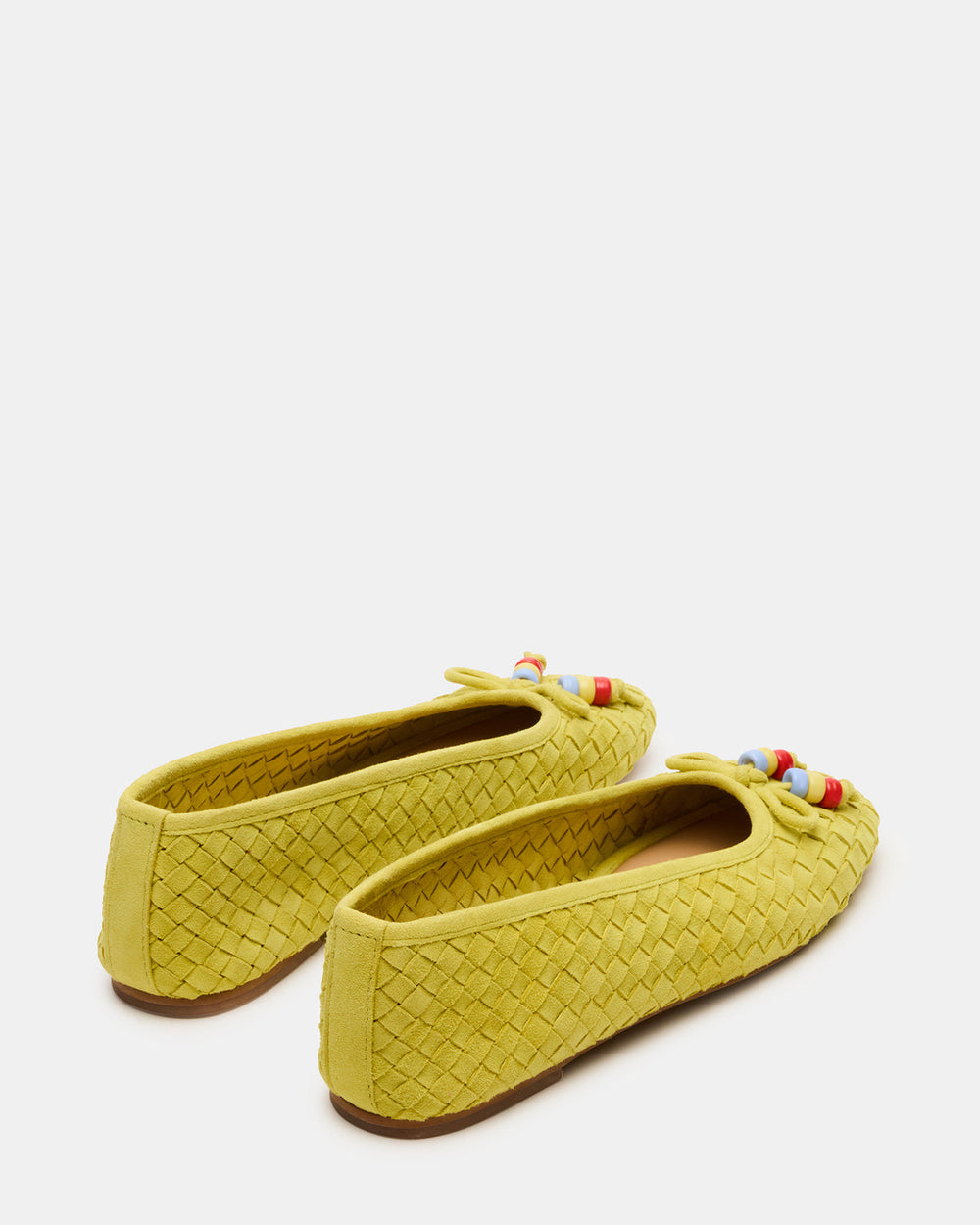 DIVY Lime Leather Woven Bow Ballet Round-Toe Women's Flat | Steve Madden US