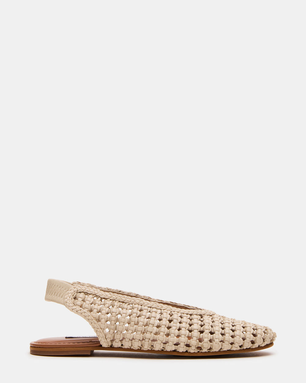 RUMI Bone Leather Woven Slingback Round-Toe Women's Flat | Steve Madden Sale