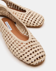 RUMI Bone Leather Woven Slingback Round-Toe Women's Flat | Steve Madden Sale