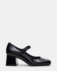 DARCEY Black Patent Square-Toe Mary Jane Block Heel Women's Loafer | Steve Madden discount