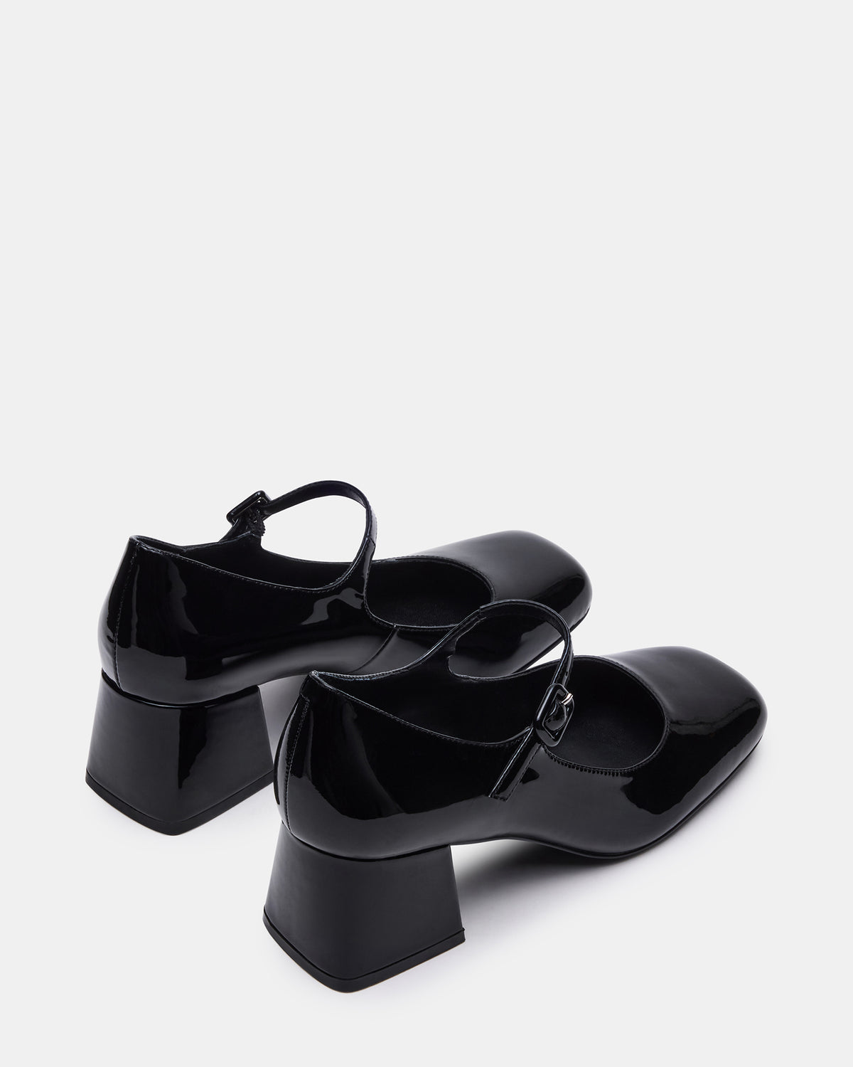 DARCEY Black Patent Square-Toe Mary Jane Block Heel Women's Loafer | Steve Madden discount