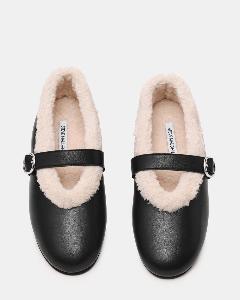 LODGE Black Leather Mary Jane Round-Toe Women's Flat | Steve Madden near me