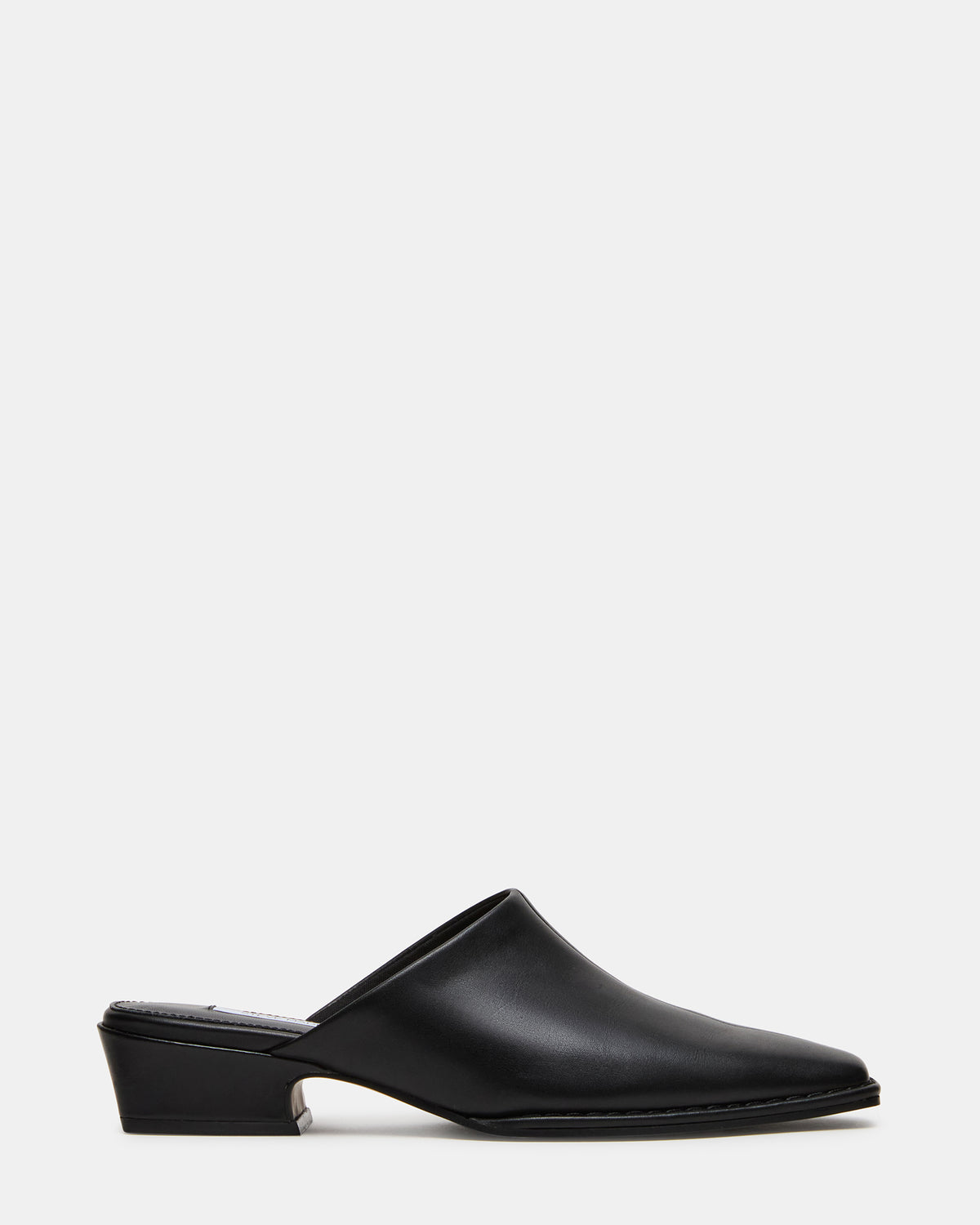 DESSA Black Leather Square-Toe Mule Women's Flat | Steve Madden discount