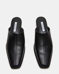 DESSA Black Leather Square-Toe Mule Women's Flat | Steve Madden discount