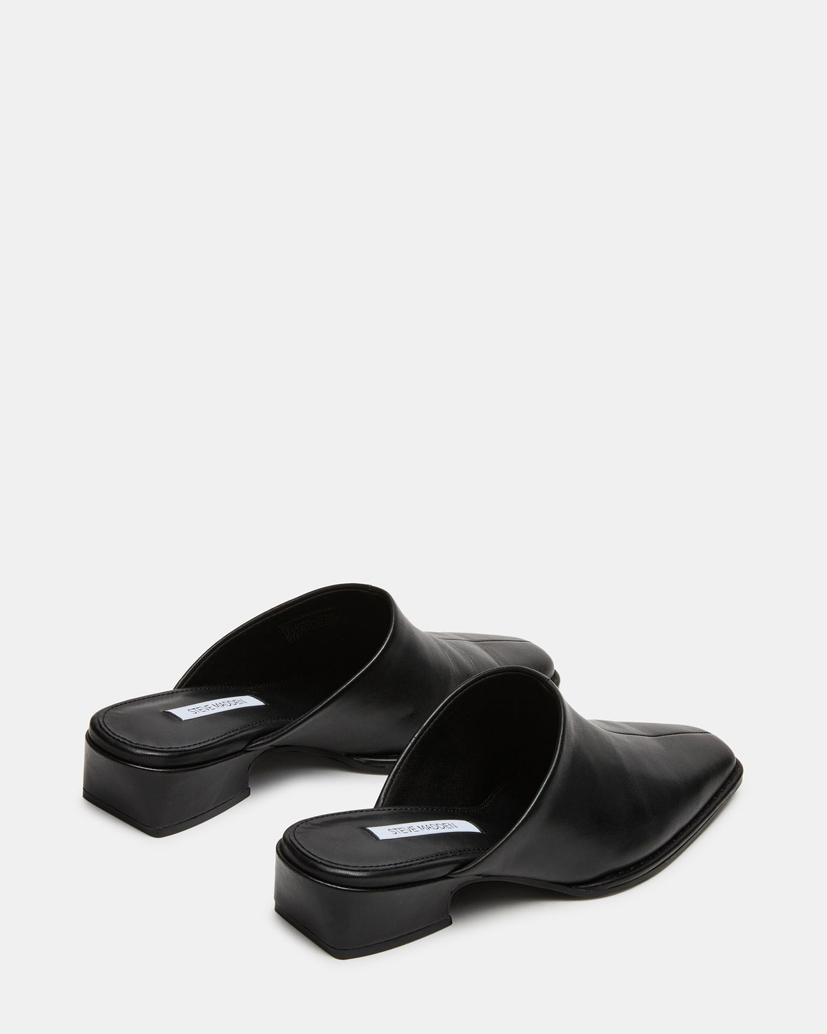 DESSA Black Leather Square-Toe Mule Women's Flat | Steve Madden discount