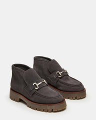 LEON Grey Suede Platform Lug Sole Women's Loafer | Steve Madden online
