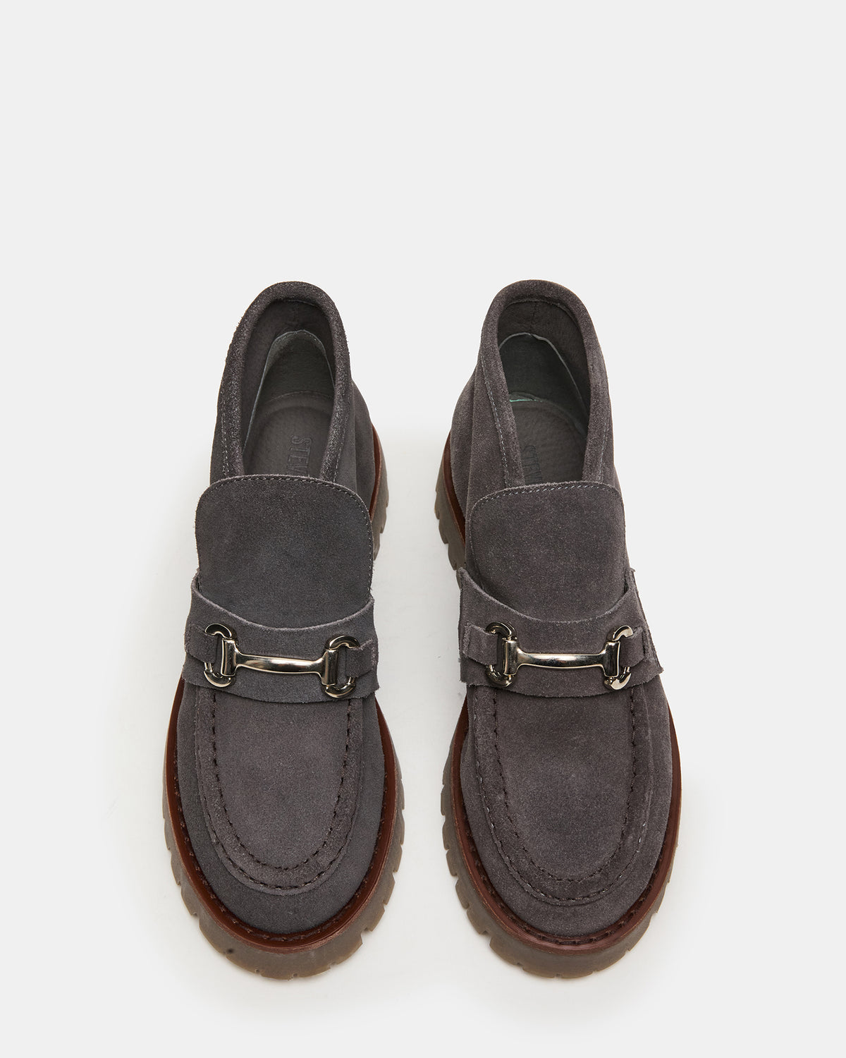 LEON Grey Suede Platform Lug Sole Women's Loafer | Steve Madden online