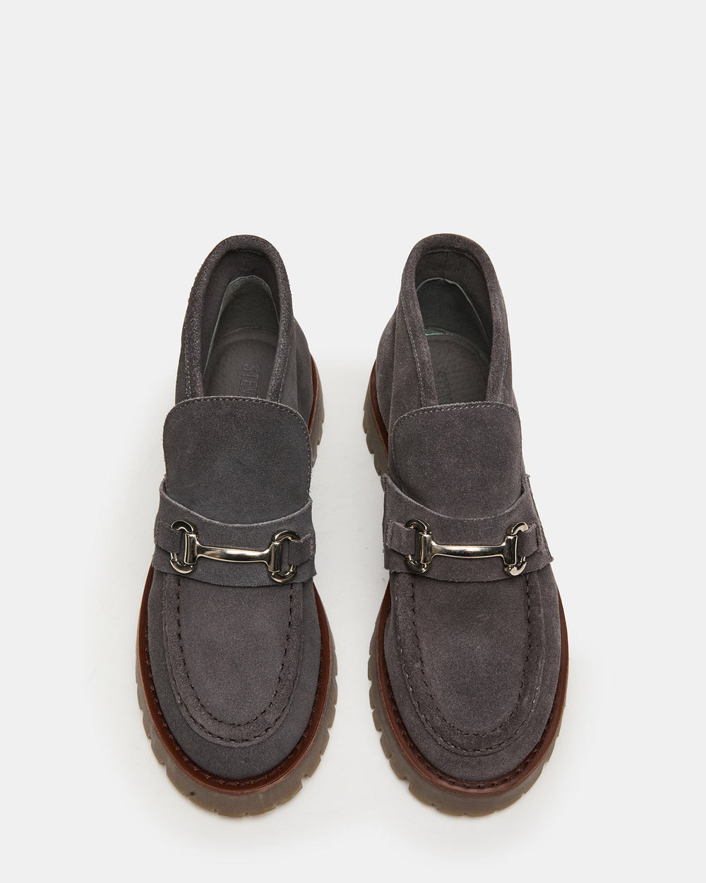 LEON Grey Suede Platform Lug Sole Women's Loafer | Steve Madden online
