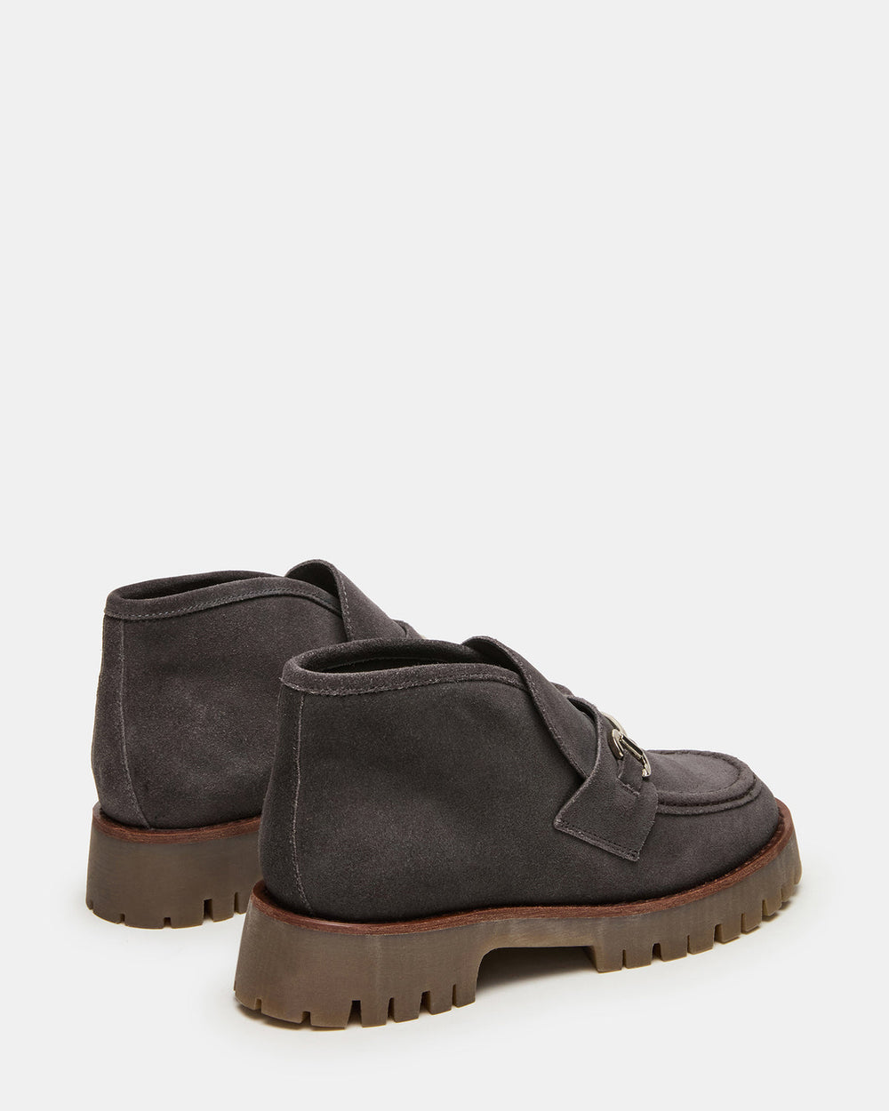 LEON Grey Suede Platform Lug Sole Women's Loafer | Steve Madden online