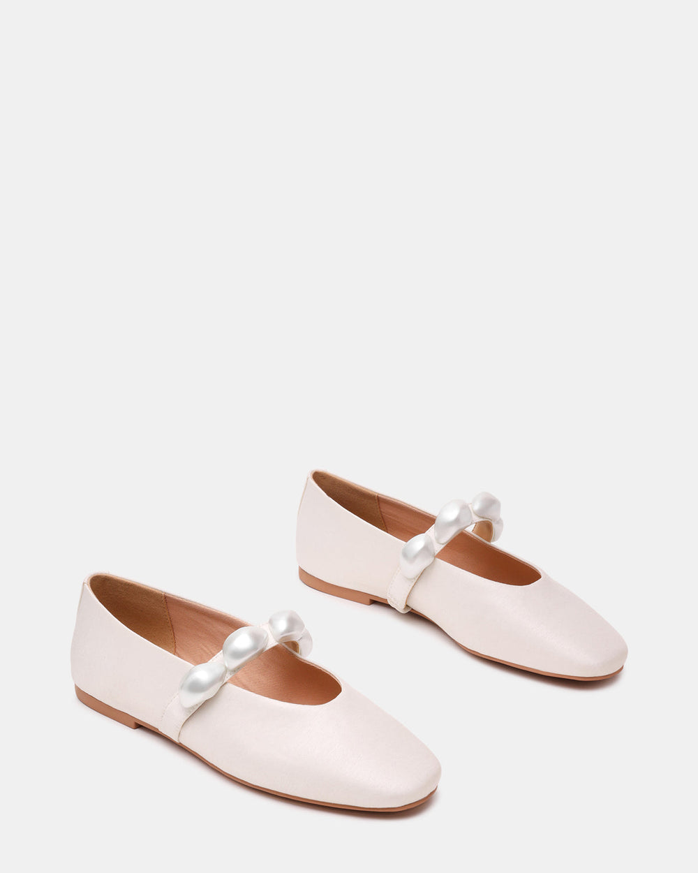 POPPIN Pearl White Mary Jane Ballet Women's Flat | Steve Madden outlet