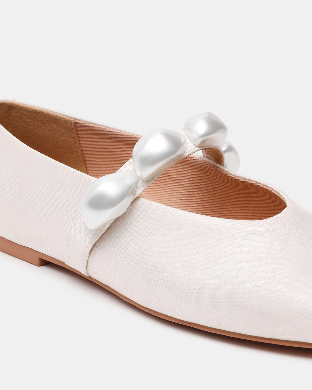 POPPIN Pearl White Mary Jane Ballet Women's Flat | Steve Madden outlet