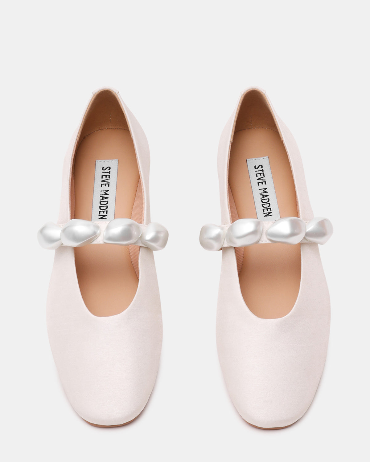 POPPIN Pearl White Mary Jane Ballet Women's Flat | Steve Madden outlet