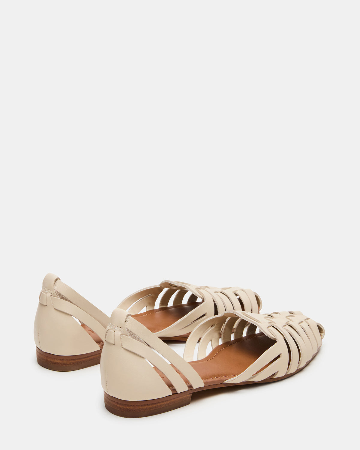 MEDLIN White Leather Square-Toe Fisherman Women's Flat | Steve Madden on Sale