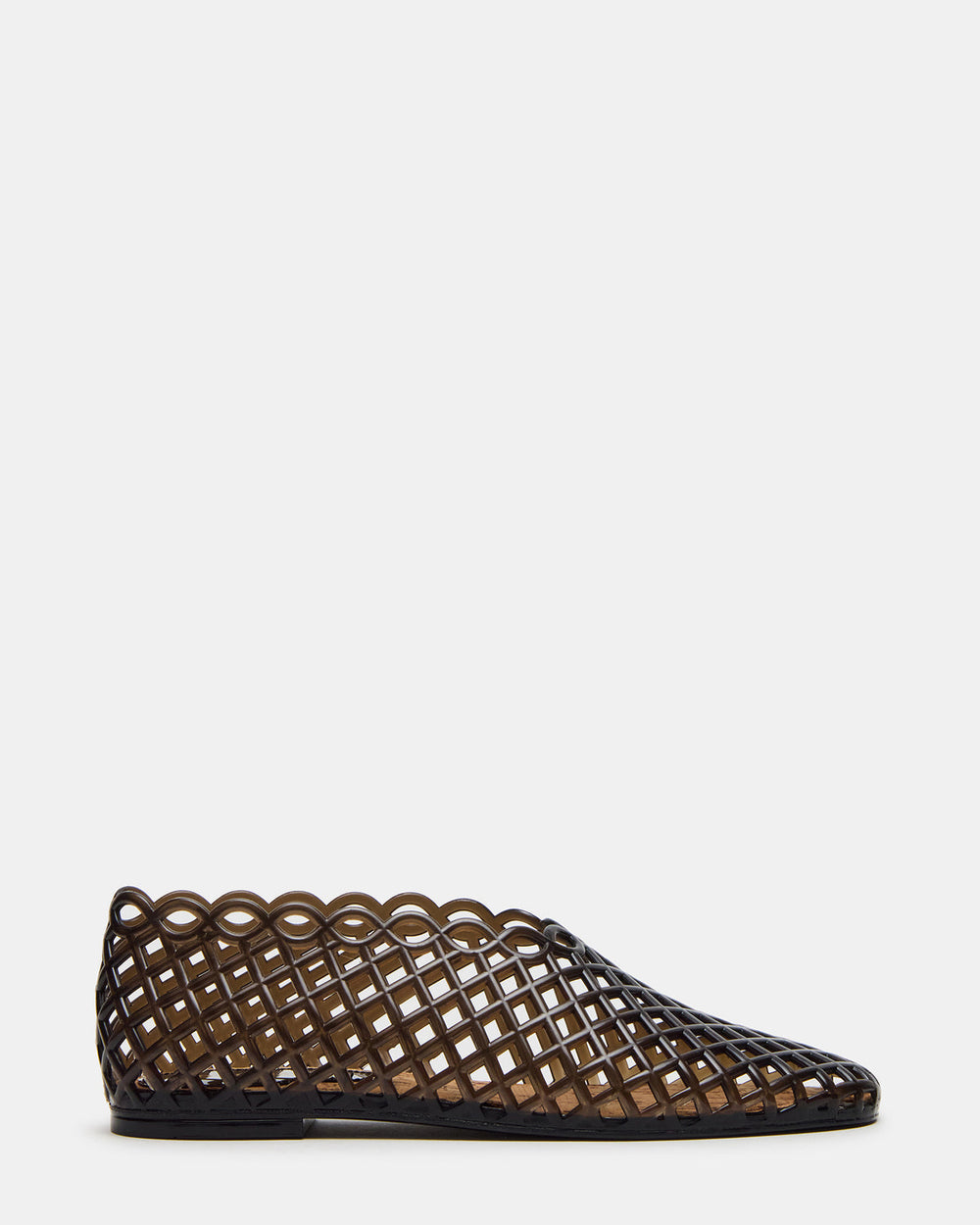 GROVE Black Square-Toe Jelly Women's Flat | Steve Madden discount