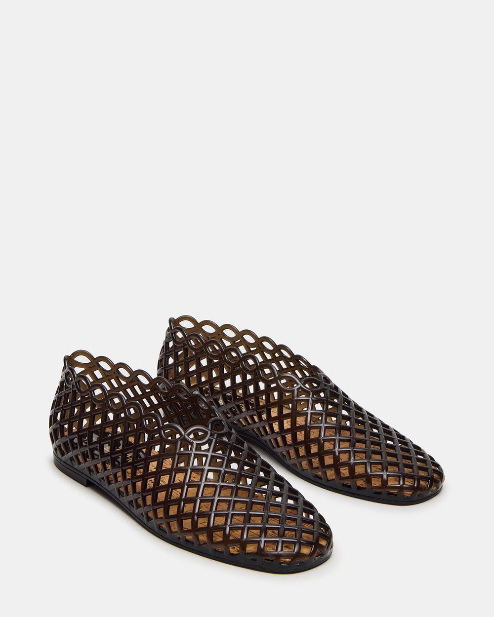 GROVE Black Square-Toe Jelly Women's Flat | Steve Madden discount