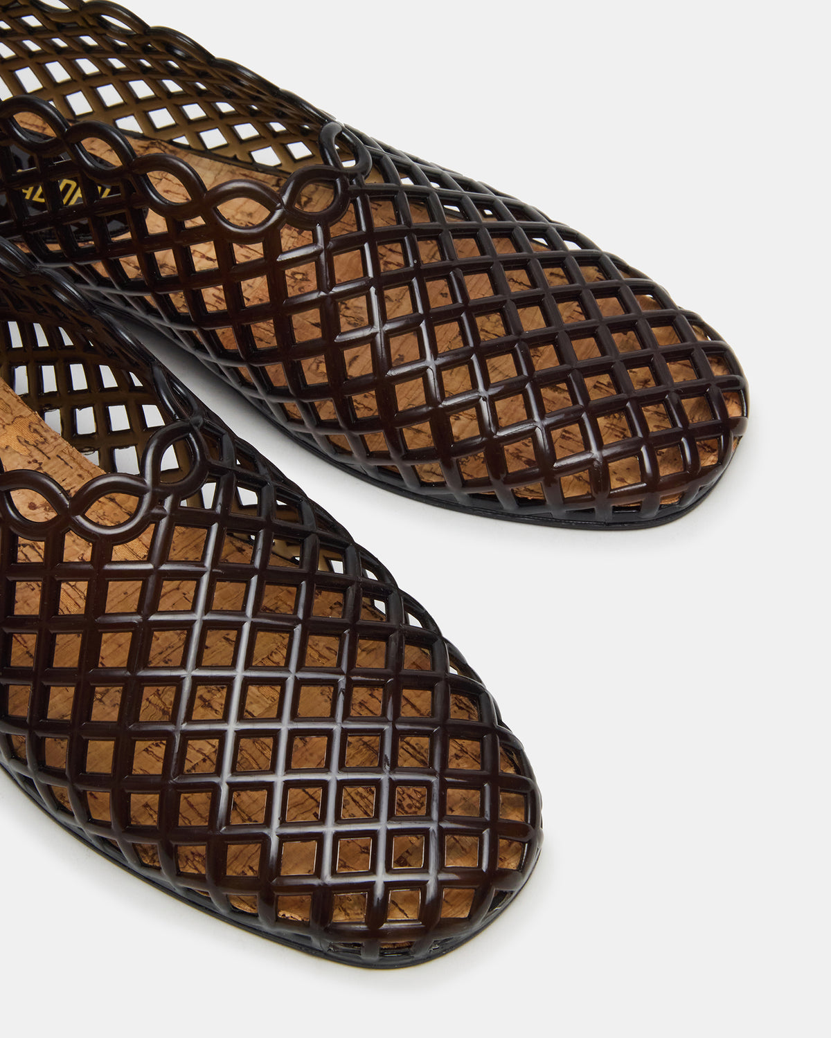 GROVE Black Square-Toe Jelly Women's Flat | Steve Madden discount
