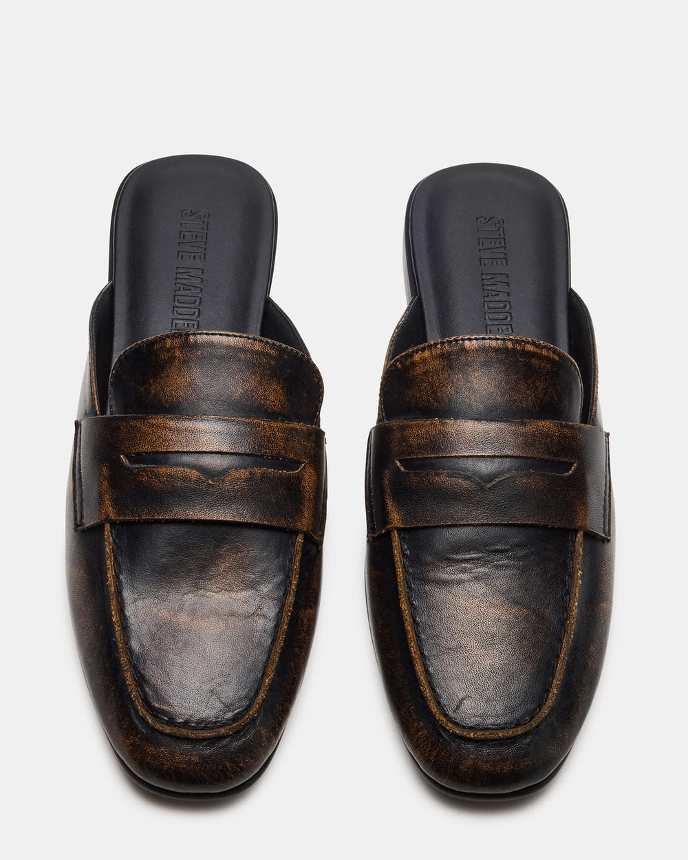 CALEB Brown Distressed Women's Slip-On Mule Flat | Steve Madden online