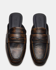 CALEB Brown Distressed Women's Slip-On Mule Flat | Steve Madden online