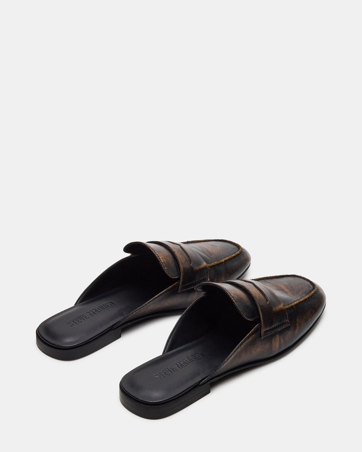 CALEB Brown Distressed Women's Slip-On Mule Flat | Steve Madden online