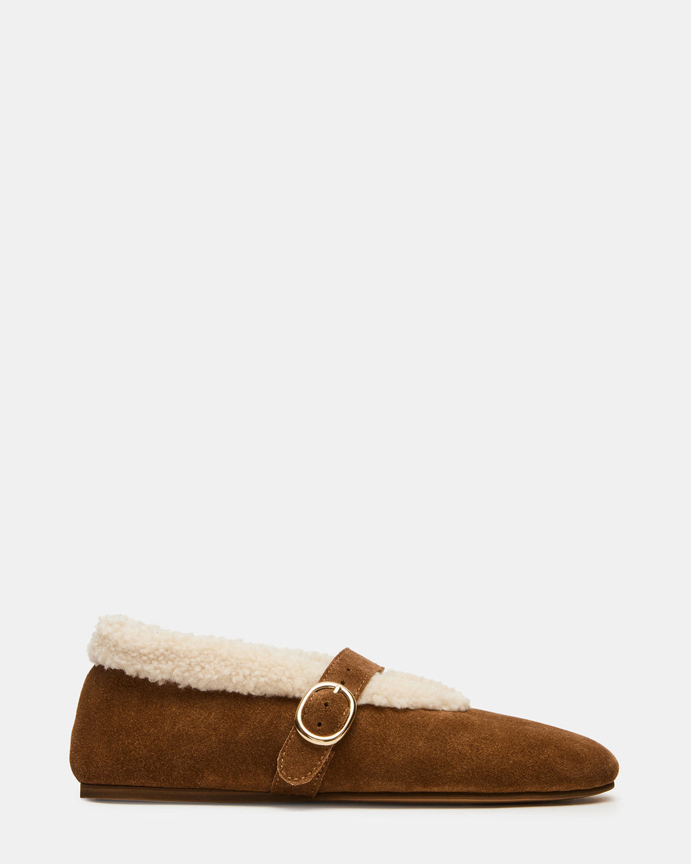 LODGE Chestnut Suede Mary Jane Round-Toe Women's Flat | Steve Madden outlet
