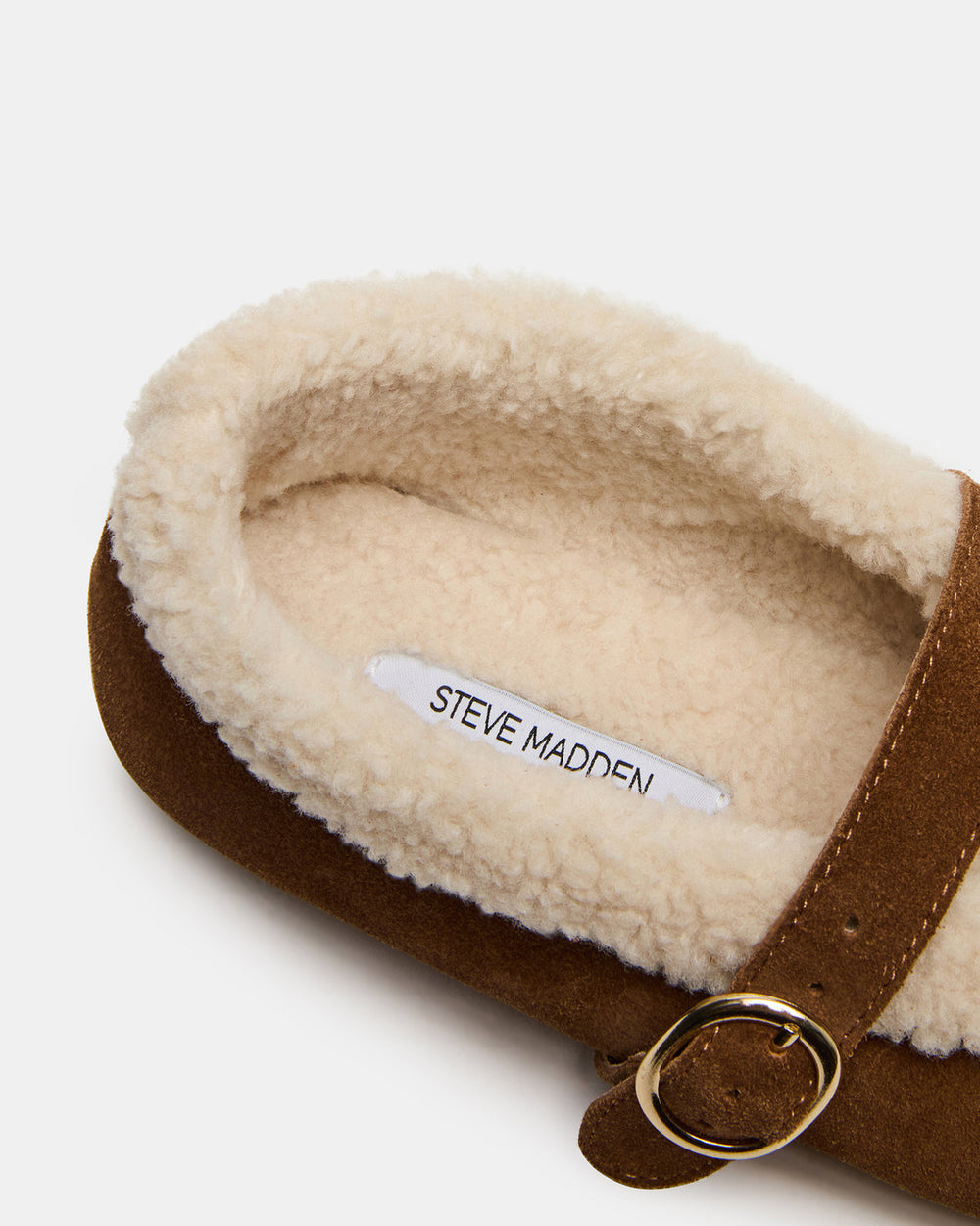 LODGE Chestnut Suede Mary Jane Round-Toe Women's Flat | Steve Madden outlet