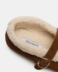 LODGE Chestnut Suede Mary Jane Round-Toe Women's Flat | Steve Madden outlet