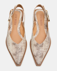 SHAY Snake Pointed-Toe Slingback Ballet Women's Flat | Steve Madden for Sale