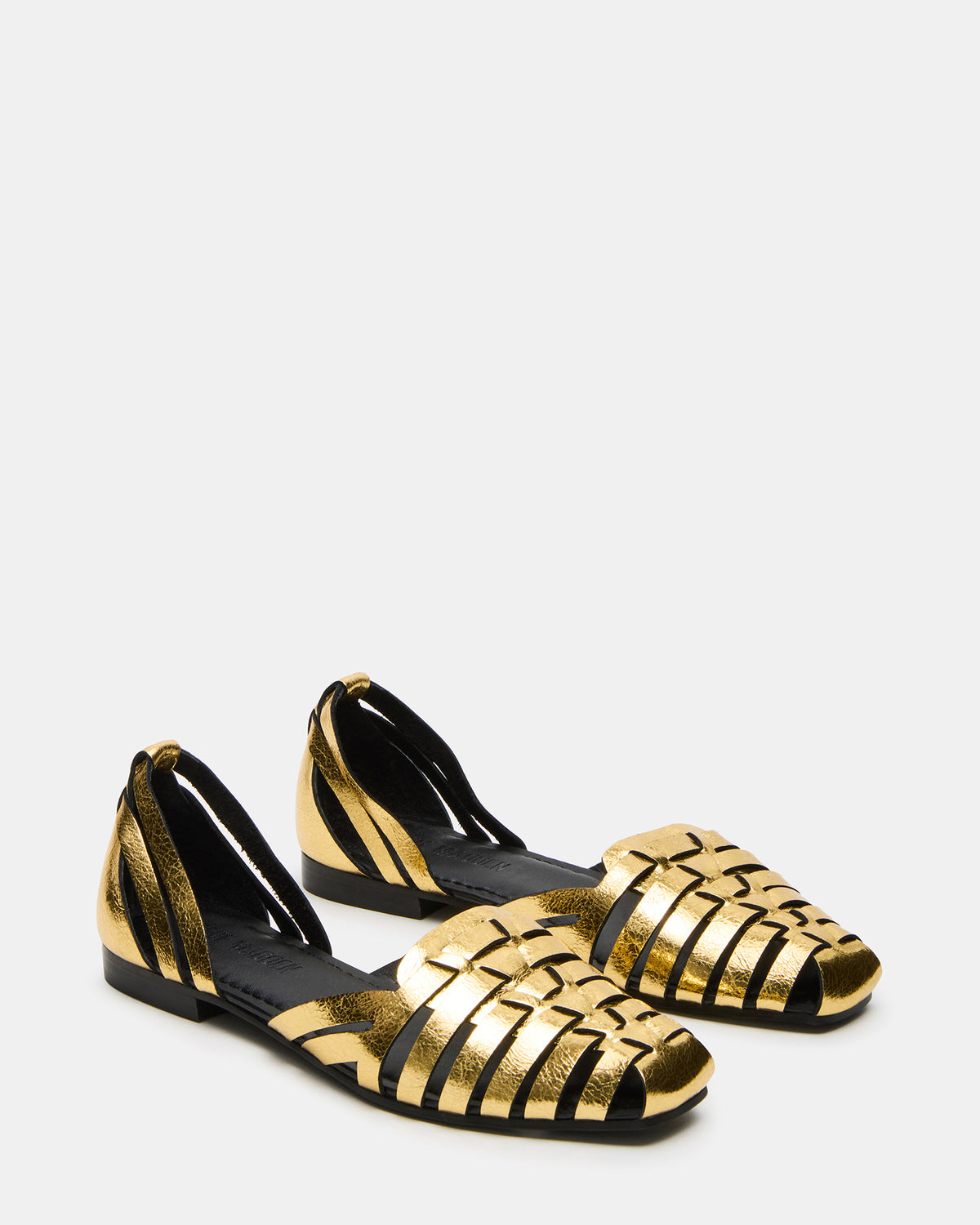 MEDLIN Gold Leather Square-Toe Fisherman Women's Flat | Steve Madden near me