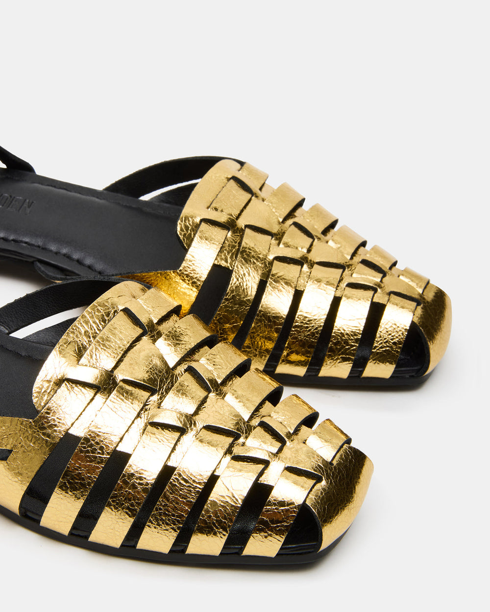 MEDLIN Gold Leather Square-Toe Fisherman Women's Flat | Steve Madden near me