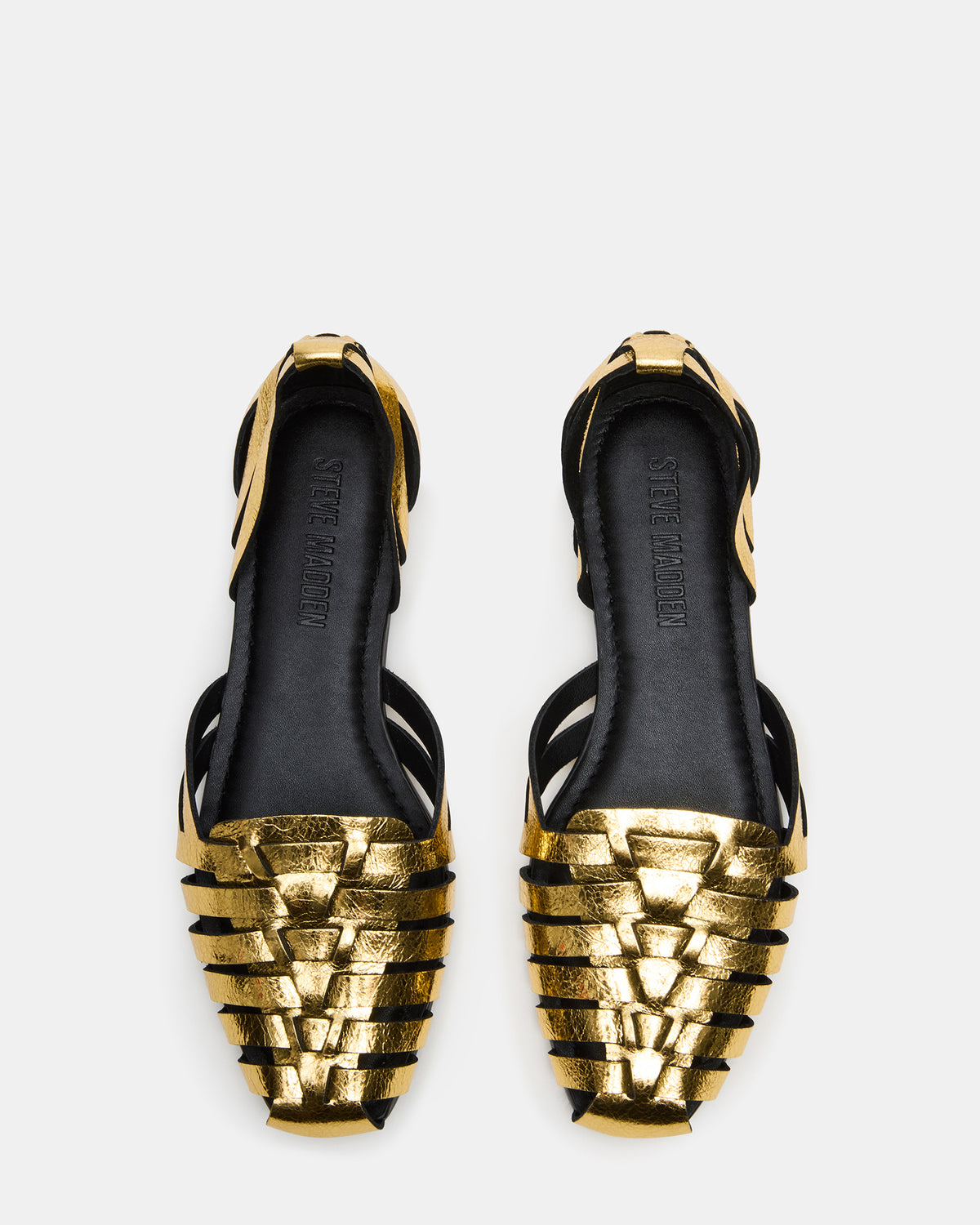 MEDLIN Gold Leather Square-Toe Fisherman Women's Flat | Steve Madden near me
